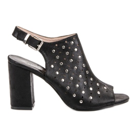 VINCEZA szandál fúvókákkal fekete VINCEZA szandál fúvókákkal fekete