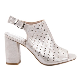 VINCEZA szandál fúvókákkal szürke VINCEZA szandál fúvókákkal szürke