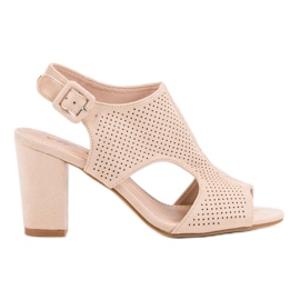 Áttört szandál egy poszton barna Áttört szandál egy poszton barna