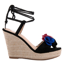 Seastar Kötve Szandál Ék fekete