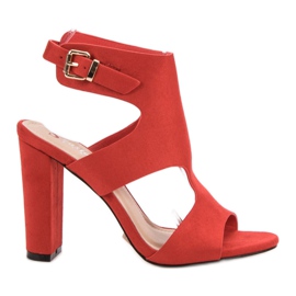 Seastar Elegáns velúr szandál piros