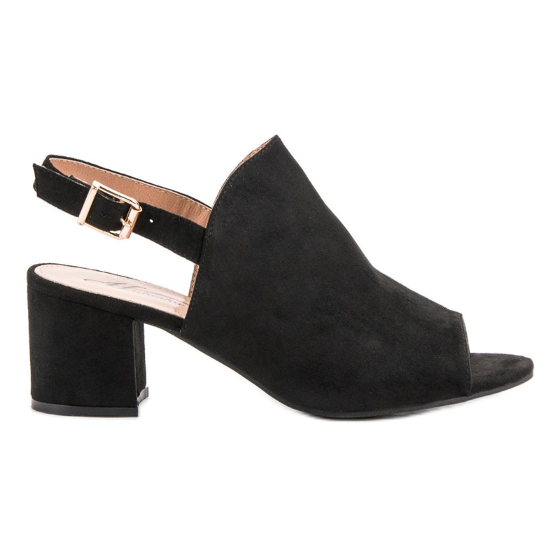 Velúr zárt szandál fekete