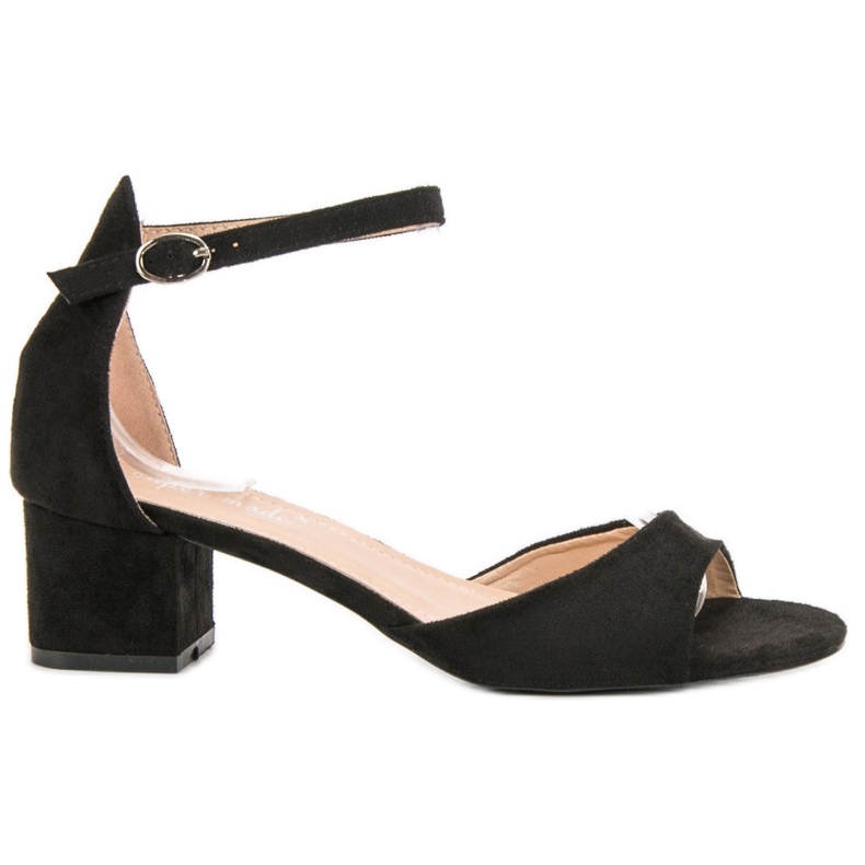 Super Mode Fekete magas sarkú szandál