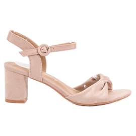 Elegáns púder szandál barna