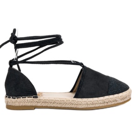 Seastar Kötött espadrillák kristályokkal fekete Seastar Kötött espadrillák kristályokkal fekete