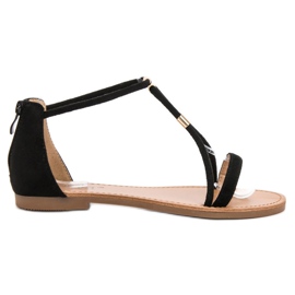 Cm Paris Lapos velúr szandál fekete