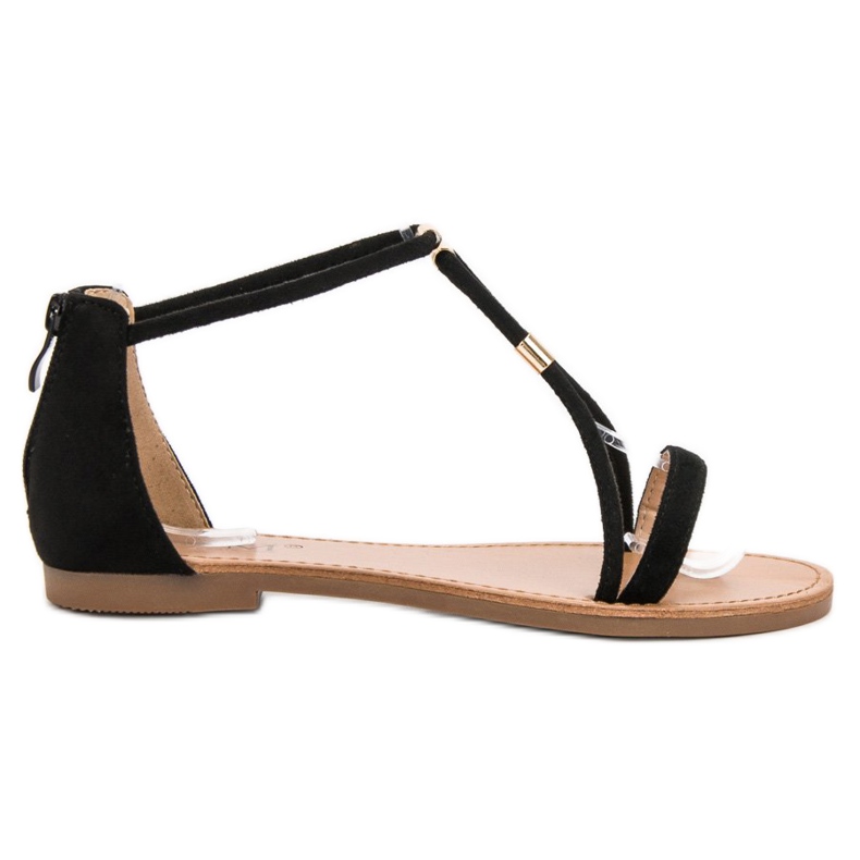 Cm Paris Lapos velúr szandál fekete