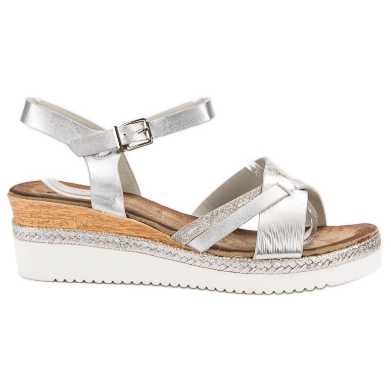 Evento Ezüst szandál az ék szürke