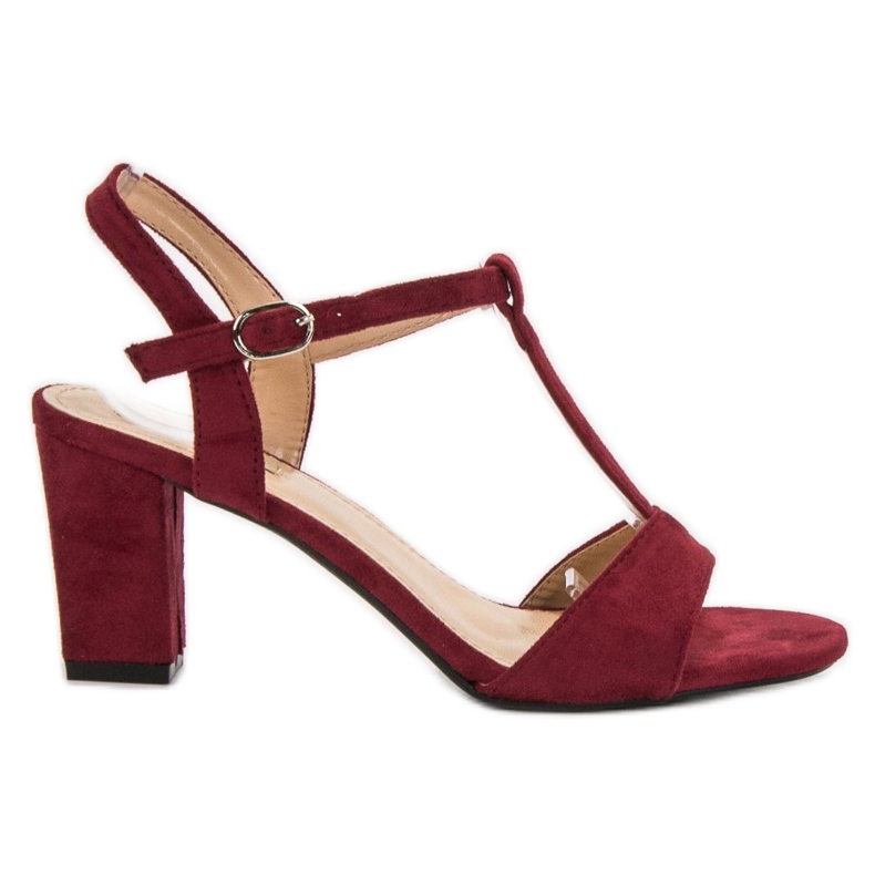 Jumex Burgundi velúr szandál piros