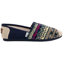 Lady Fashion Slip On Boho Cipők kék sokszínű