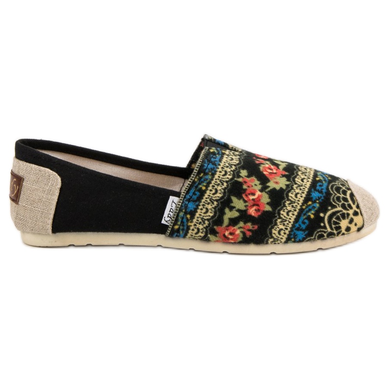 Lady Fashion Slip On Boho Cipők fekete sokszínű