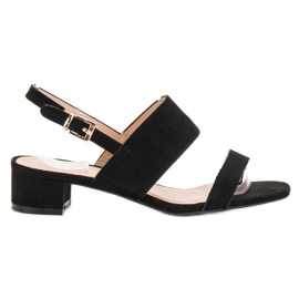 Small Swan Kényelmes magas sarkú szandál fekete