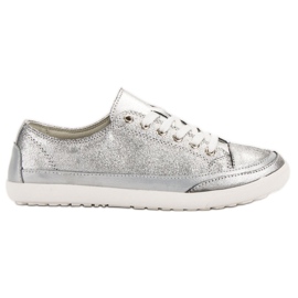 Filippo Ezüst bőr cipők szürke Filippo Ezüst bőr cipők szürke