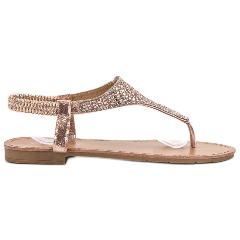 SHELOVET Golden Slip On Sandals aranysárga