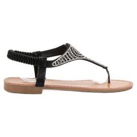 SHELOVET Fekete Slip On Sandals SHELOVET Fekete Slip On Sandals