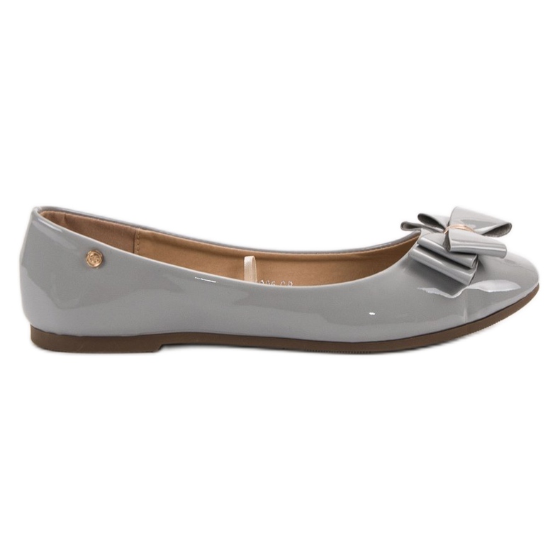 Lakkozott balerinák íjjal VINCEZA szürke