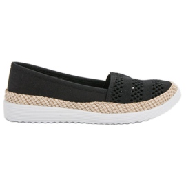 SHELOVET Textil espadrillák fekete