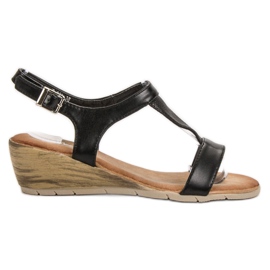 Renda Wedge szandál fekete