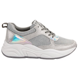 Ideal Shoes Ezüst sportcipő szürke