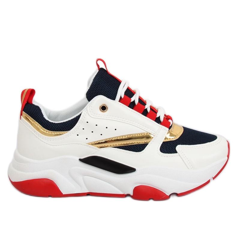 Többszínű sportcipő BK008-47 FEHÉR / KÉK sokszínű sötétkék