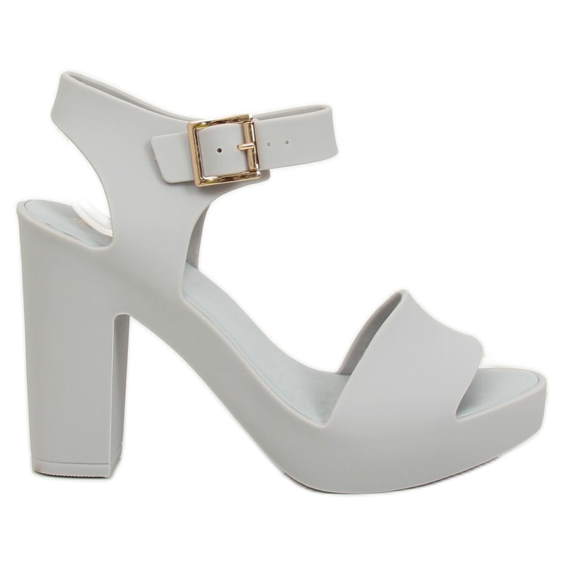 Szandál magas sarkú cipő Meliski Grey KM202 L.GRAY szürke