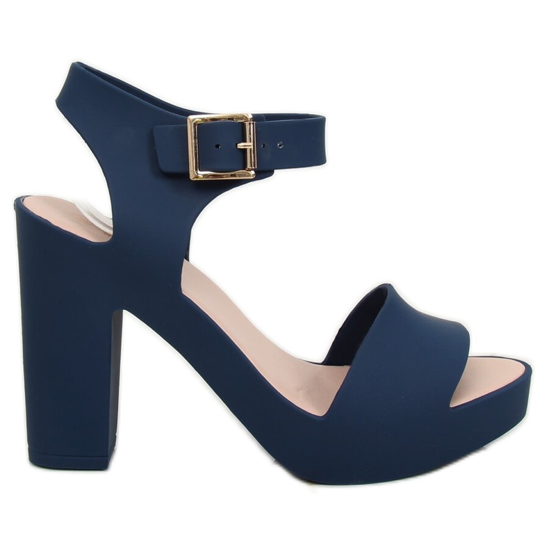 Magas sarkú szandál Meliski KM202 Navy blue sötétkék