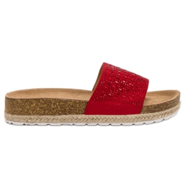 Seastar Piros papucs cirkonnal