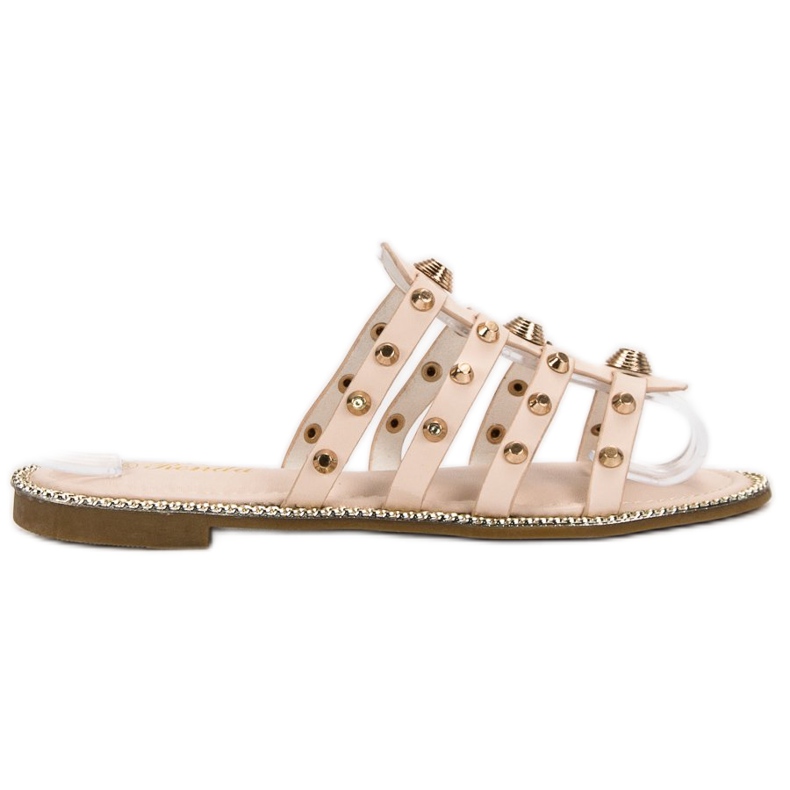 Renda Papucs strasszokkal barna Renda Papucs strasszokkal barna