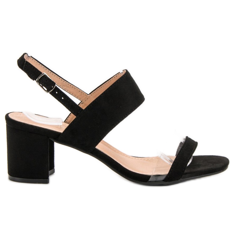 Ideal Shoes Divatos női szandál fekete