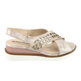 M.Daszyński Fémes rózsaszín szandál Daszyński 1838 szürke