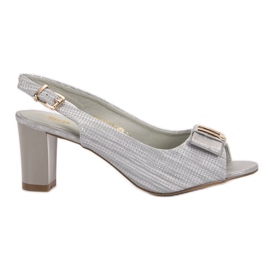 SHELOVET Elegáns szandál íjjal szürke SHELOVET Elegáns szandál íjjal szürke