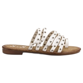 SHELOVET Papucs strasszokkal fehér SHELOVET Papucs strasszokkal fehér