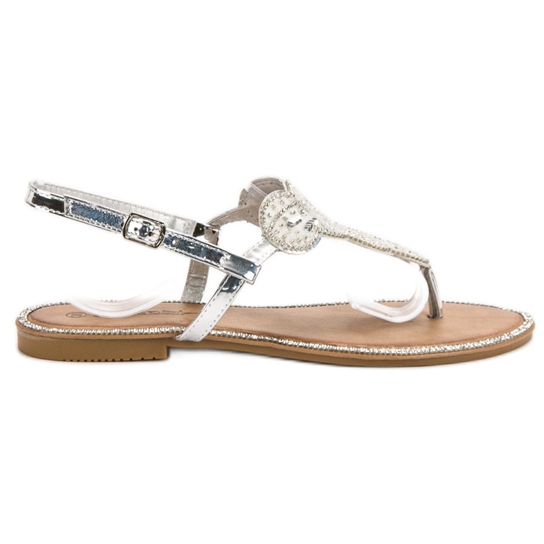 Queentina Kényelmes ezüst szandál szürke
