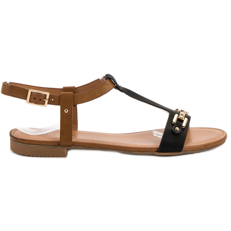 Small Swan Alkalmi szandál fekete barna