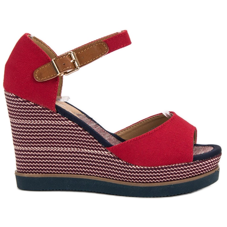 Primavera Wedge szandál piros