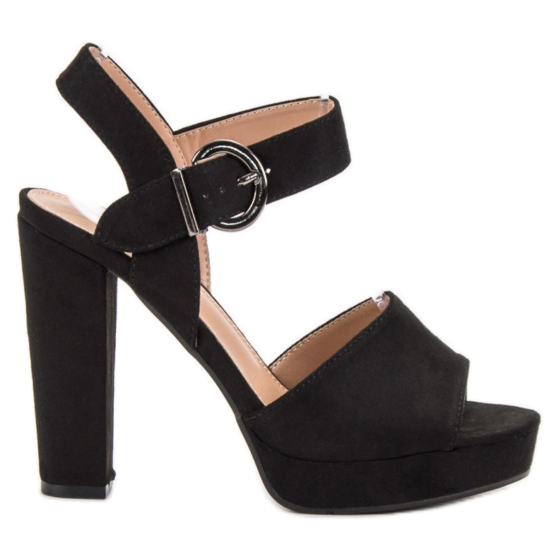 SHELOVET Fekete szandál a platformon