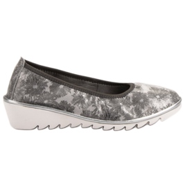 Filippo Világosszürke bőr balettcipő