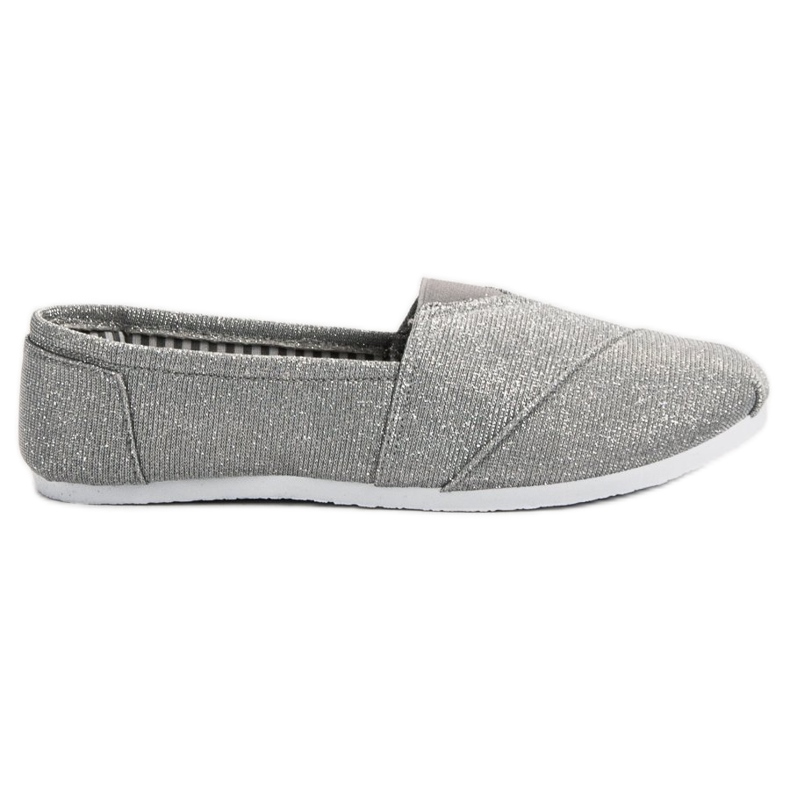 SHELOVET Glitter Slip On cipők szürke