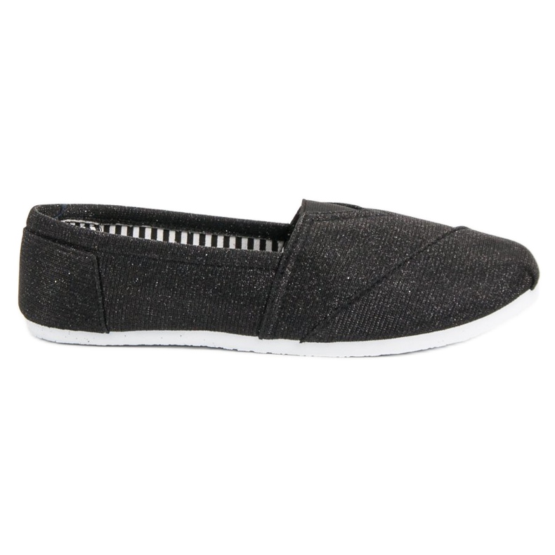 SHELOVET Glitter Slip On cipők fekete