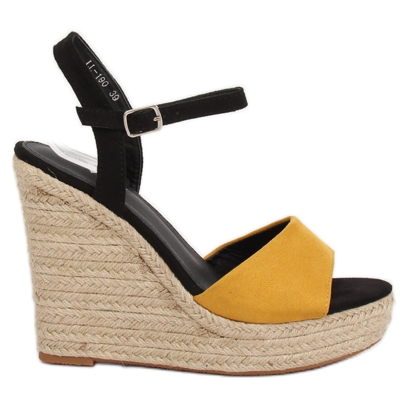 Sárga Espadrilles ékeken, sárga LL-190 Sárga
