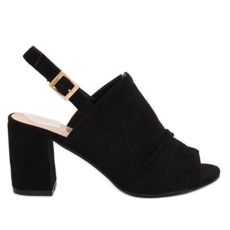 Fekete magas sarkú szandál JM5840N Negro