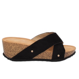 Fekete G1560 Fekete ék papucs