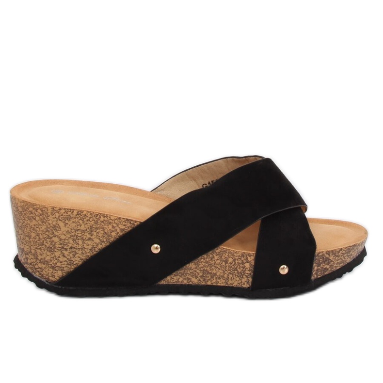 Fekete G1560 Fekete ék papucs