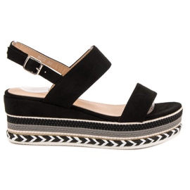 Primavera Boho Wedge szandál fekete