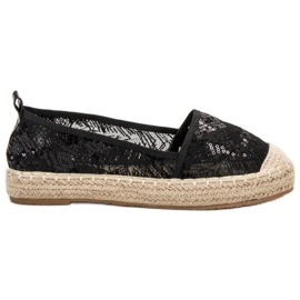 SHELOVET Csipke Espadrilles fekete