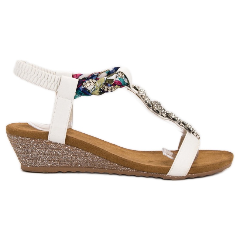 SHELOVET Szandál Díszekkel fehér