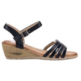 Renda Navy szandál kék