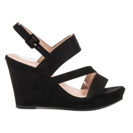 SHELOVET Wedge szandál fekete