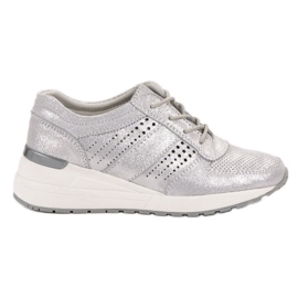 Bőr cipő VINCEZA szürke