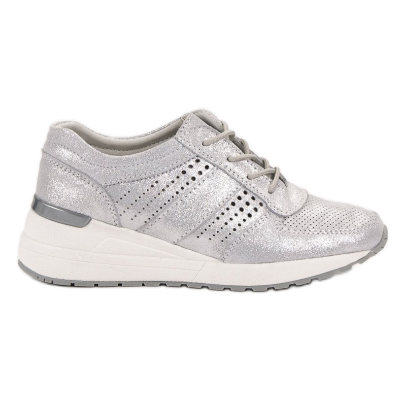 Bőr cipő VINCEZA szürke